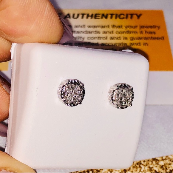 Real diamond earrings, 100% natural genuine authentic diamonds, Not CZ not fake - Picture 4 of 6